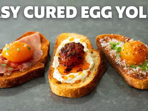 How to Make Cured Egg Yolks Three Ways: Hot Honey, Chili Crisp, and Garlic Butter