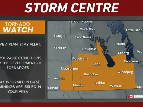Tornado Watch Issued for Prairie Regions as Severe Storms Develop