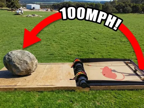 Giant Mousetrap vs. Boulder: The Ultimate Destruction Test