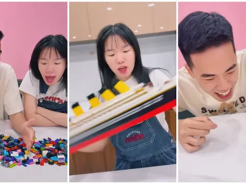 Building the Titanic Lego Set with Siblings