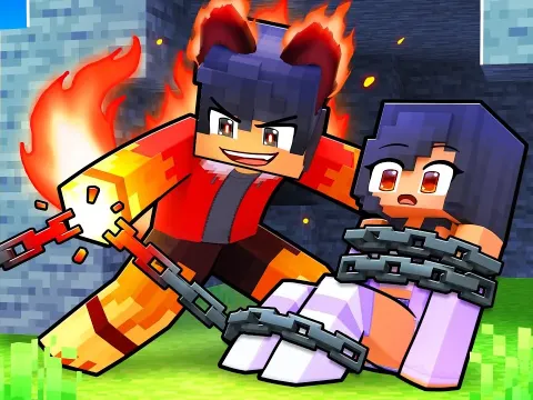 A Player Transforms Into a Fire Wolf to Survive a Volcanic Apocalypse in Minecraft