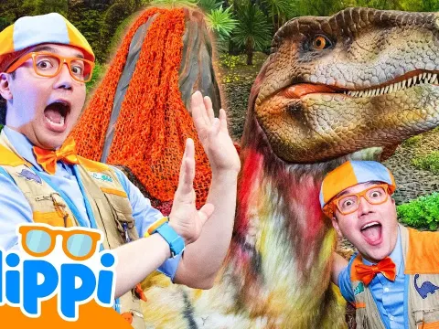 Blippi's Dino Quest Adventure Learning About Carnivores and Herbivores