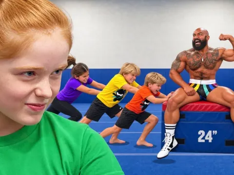 Four Kids Take On One Giant in a Wild Seven-Challenge Showdown