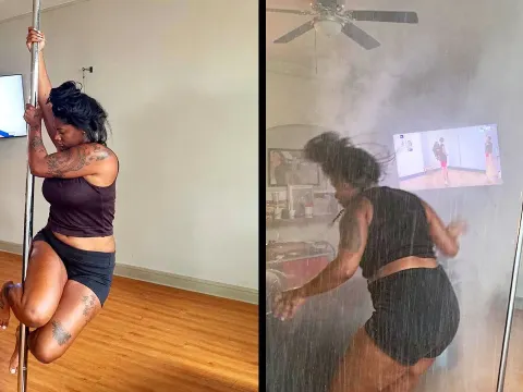 Woman Attempts Pole Dancing at Home with Unexpected Results