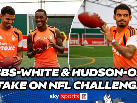 Morgan Gibbs-White and Callum Hudson-Odoi Test Their NFL Throwing Skills at Nottingham Forest