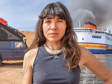 Expedition Begins with Ferry Fire and Storm: Overland Journey to Sahara
