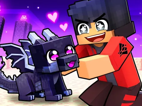 A Minecraft Player Transforms Into a Baby Ender Dragon