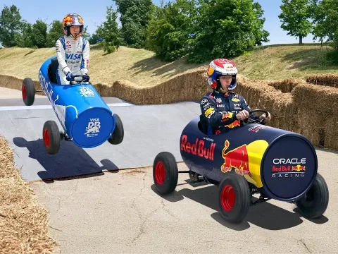 F1 Drivers Race Soapbox Cars to Crown the Fastest Champion