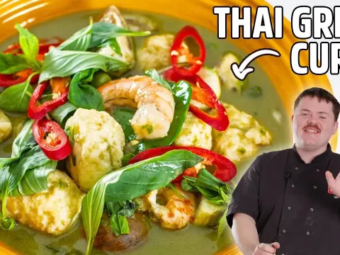 Thai Green Curry with Fish Balls and Prawns A Secret Ingredient Revealed