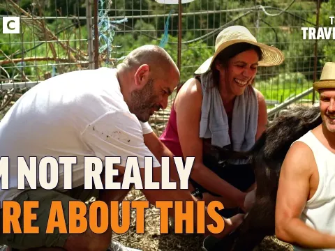 Paddy McGuinness and Chris Harris Discover Farm Life and Milking in Ikeria