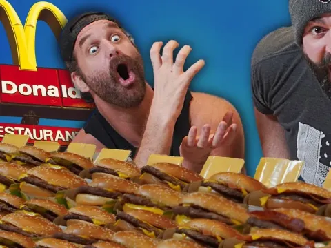 Epic Burger Creation 25 Quarter Pounders Stuffed Into One Giant Pocket