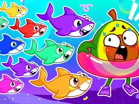 Ten Little Sharks Friendship Song for Kids with Cute Ocean Animals and Fun Nursery Rhymes