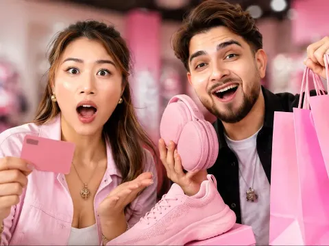 Blindfolded Color Challenge Buying Everything in One Shade for Him