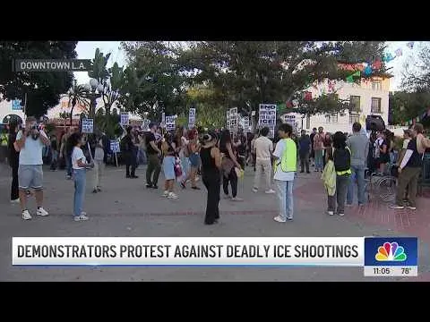 Protesters Gather at Olvera Street to Denounce Recent ICE Shootings
