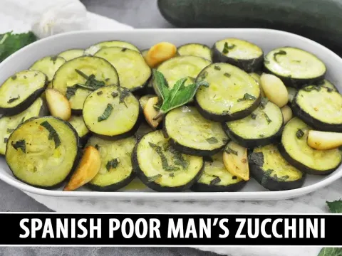 Spanish Poor Man's Zucchini Recipe with Garlic and Mint