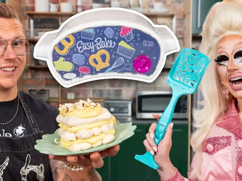 Trixie Mattel and Mythical Kitchen Test Hard Recipes in an Easy Bake Oven
