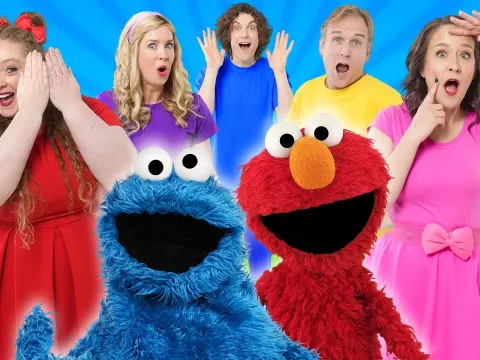 Bounce Patrol and Sesame Street Friends Play Hidey Tag with Elmo
