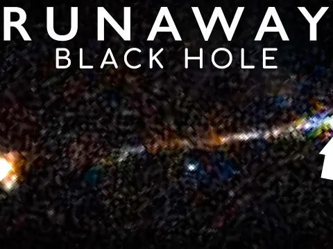 Runaway Supermassive Black Hole Creates Trail of Stars Across Space
