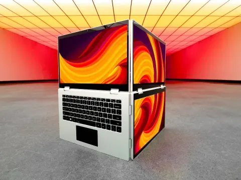 This Tri-Screen Laptop Packs Three 14-Inch Displays Into a Portable Design
