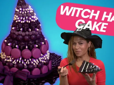 How to Make a Candy-Filled Witch Hat Cake for Halloween