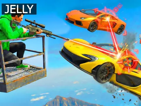 GTA 5 Snipers vs Cars Challenge with Flying Car Aimbot