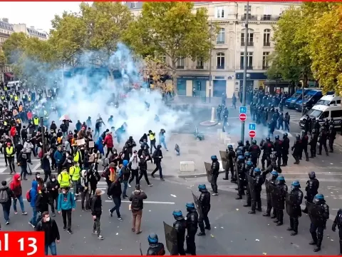 Paris Protesters Clash With Police Over Rising Living Costs as Tear Gas and Water Cannons Deploy