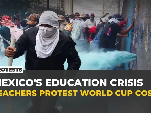 Mexican Teachers Clash With Police Over World Cup Spending Priorities