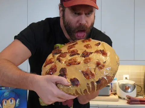 Massive Peanut Butter and G Fuel Jelly Donut Challenge