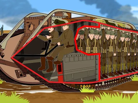 The First Armored Personnel Carrier Inside the Mark 9 Pig Tank